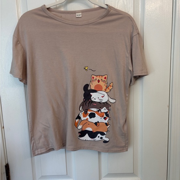 Other - Cute Cat Graphic T-Shirt Girls 13-14 Years Cats Animation Cat Lady